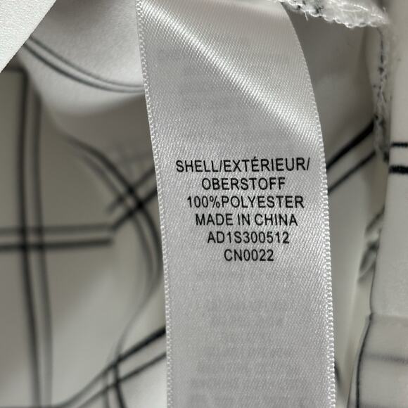 Adrianna Papell Women's White Black Sheer Window Pane Long Sleeve Blouse Large - Picture 6 of 7